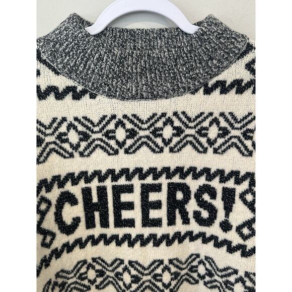 Women's Winter Cheers Crewneck Pullover Oversize Sweater Target White Medium - Picture 4 of 10